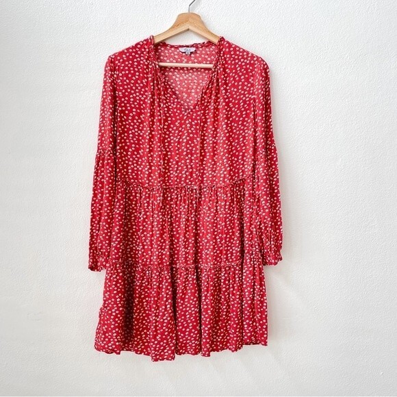 Rails Everly Carmine Daisies Floral Print Tiered Swing Dress Size XXS - Picture 3 of 6